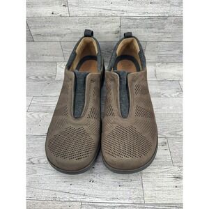 Clarks Unstructured Women Brown Perforated Slip On Shoes‎ Comfort Size 10M